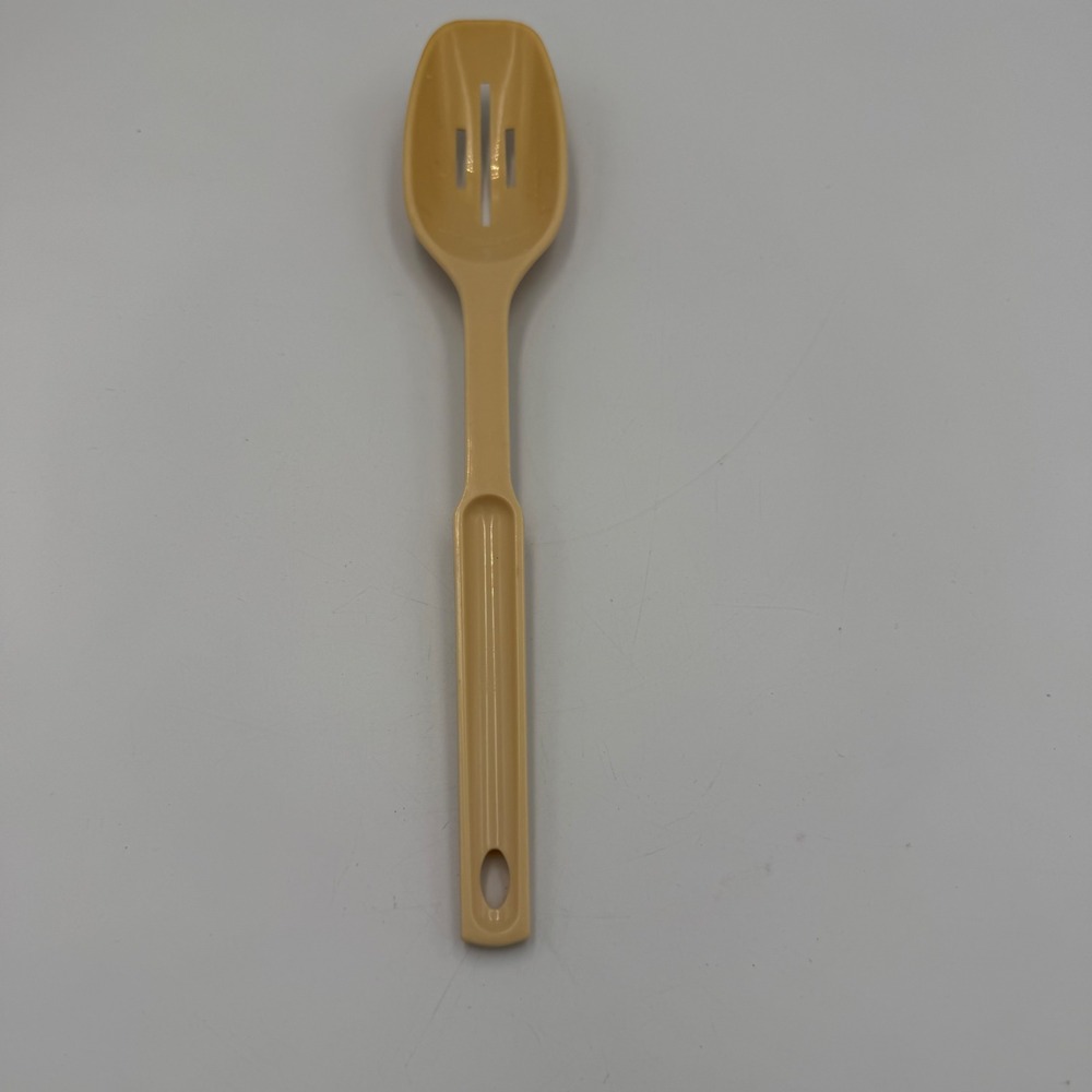 Lustro Ware Vintage Slotted Spoon Plastic Tan Harvest Kitchen Utensil 11.75"